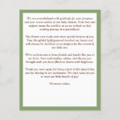 Bearly warte tedgreen Baby Dusche Danke Karte (Rückseite)