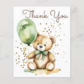 Bearly warte tedgreen Baby Dusche Danke Karte (Vorderseite)