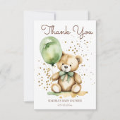 Bearly warte tedgreen Baby Dusche Danke Karte (Vorderseite)
