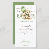 Bearly Warte tedgreen Baby Dusche Platzkarten (Vorne/Hinten)