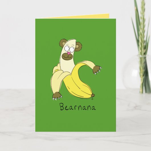Bearnana - Funny Bear Banana Grußkarte Karte (Vorderseite)