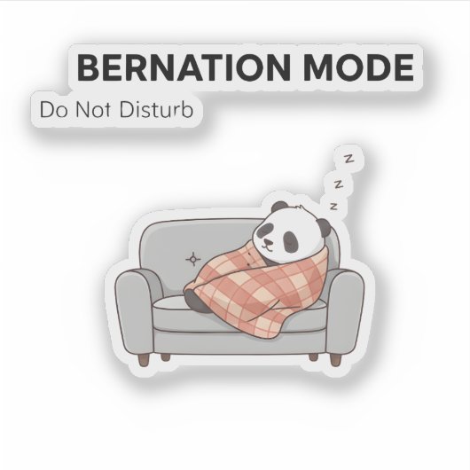 Bearnation Mode Panda Sticker – Lazy Vibes (Vorderseite)