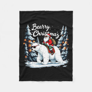 Bearry Christmas Funny Santa Polar Bärenfahrt Chri Fleecedecke