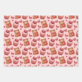 Bears and Cupcakes Valentines Wrapping Paper Geschenkpapier Set (Vorderseite 3)