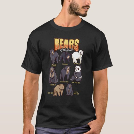 Bears Animals of the World Wildlife Zoo Animal Bea T-Shirt (Vorderseite)