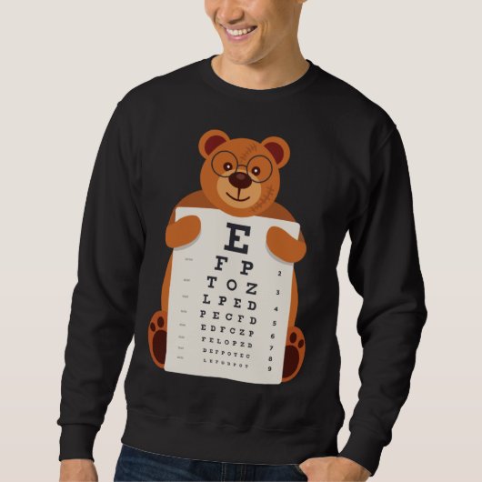 Bears Baby Bear Holding Eye Chart Artistic Opticia Sweatshirt (Vorderseite)