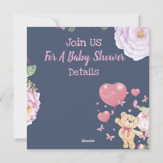 Bears Baby Shower Einladung (Rückseite)