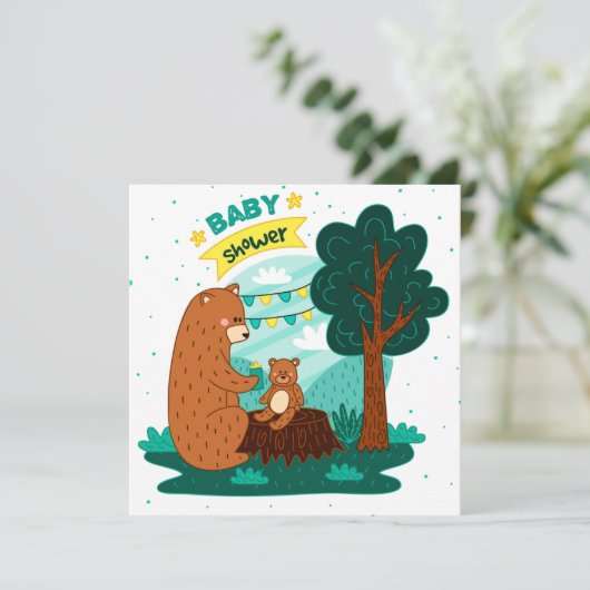 Bears Baby Shower Einladung (Stehend Vorderseite)