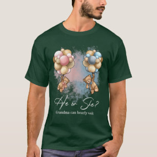 Bears Ballons Grandma Can Bearly Wait Gender Reve T-Shirt