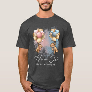 Bears Balloons Big Sis kann frühes Abwarten Gender T-Shirt