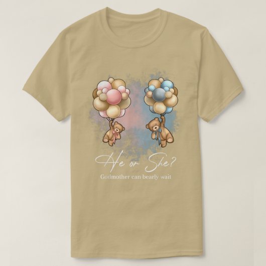 Bears Balloons Godmutter kann frühzeitig abwarten T-Shirt (Design vorne)