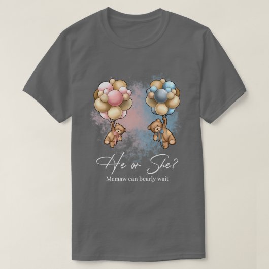 Bears Balloons Memaw kann frühzeitig Geschlechtsve T-Shirt (Design vorne)