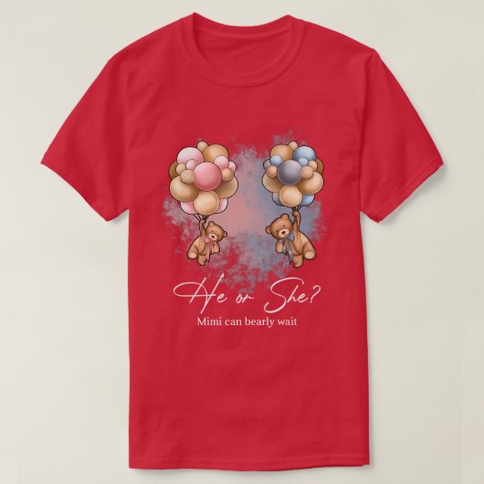 Bears Balloons Mimi kann frühzeitig auf Geschlecht T-Shirt (Design vorne)