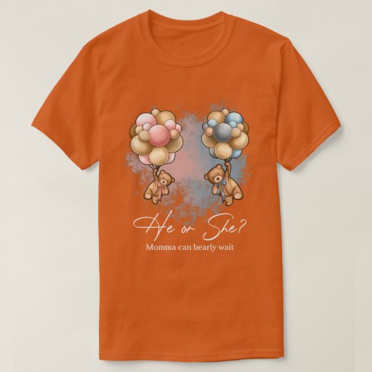 Bears Balloons Momma kann frühzeitig auf Geschlech T-Shirt (Design vorne)