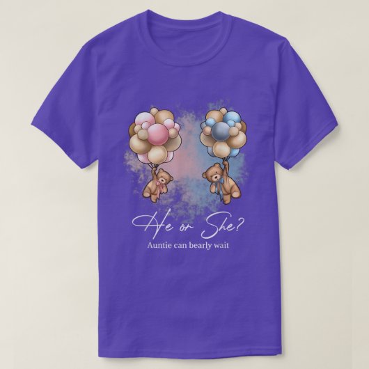 Bears Balloons Tante kann frühzeitig warten Gender T-Shirt (Design vorne)