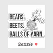 Bears Beets Balls aus Garn - Aufkleber (Blatt)