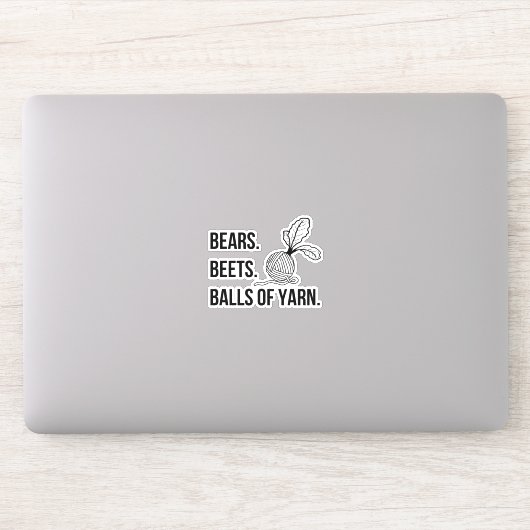 Bears Beets Balls aus Garn - Aufkleber (Computer)