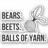 Bears Beets Balls aus Garn - Aufkleber (Vorderseite)