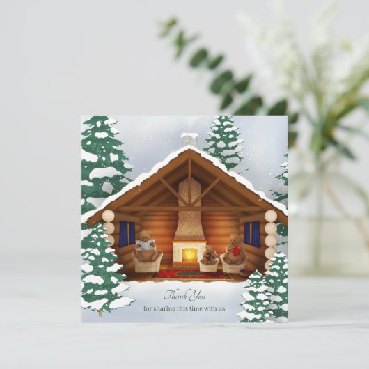 Bears bei Zuhause Personalisiert Winter Dankeschön (Stehend Vorderseite)