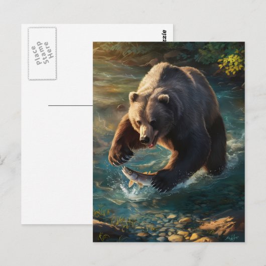 Bears Bounty: Fischfest Postkarte (Vorne/Hinten)