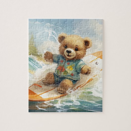 Bear's Day surfen am Strand Puzzle (Vertikal)