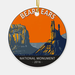 Bears Ears National Monument Utah Vintage Keramik Ornament