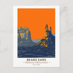 Bears Ears National Monument Utah Vintage Postkarte