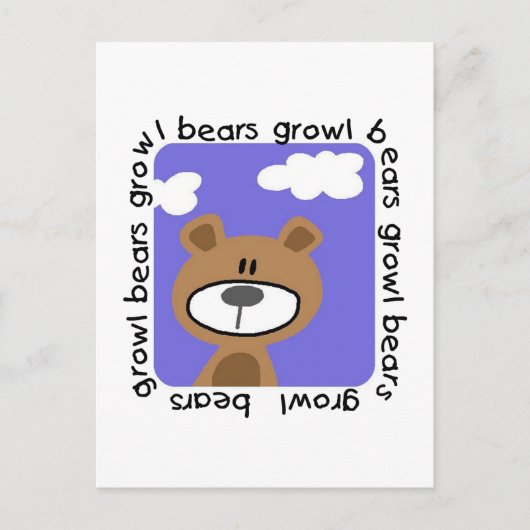 Bears Growl Tshirts und Geschenke Postkarte (Vorderseite)