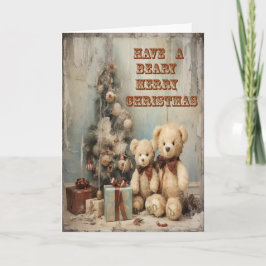 Bears Grußkarte Grungy Frohe Weihnachten Karte
