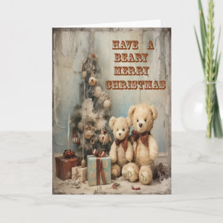 Bears Grußkarte Grungy Frohe Weihnachten Karte