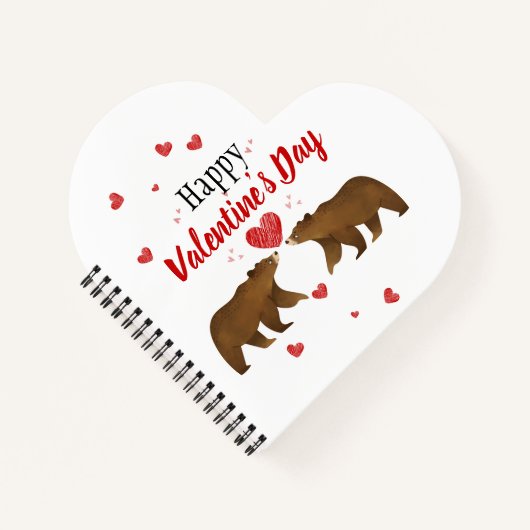 Bears & Hearts Valentine's Day Notebook Notizblock (Vorderseite)