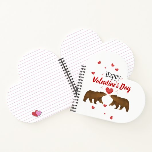 Bears & Hearts Valentine's Day Notebook Notizblock (Innenseite)