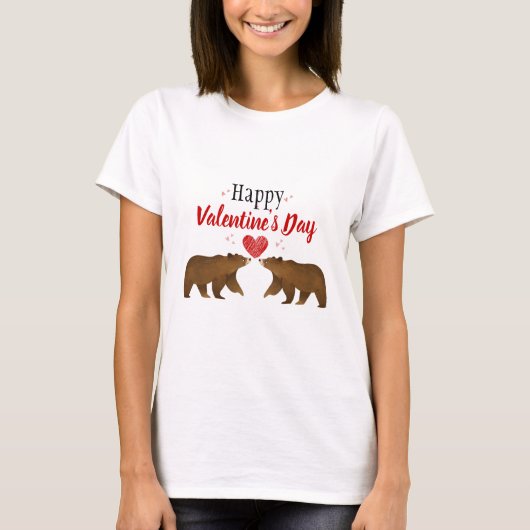 Bears & Hearts Valentinstag T - Shirt (Vorderseite)