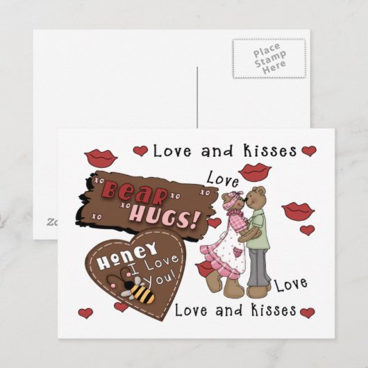 Bears Hugs Postkarte (Vorne/Hinten)