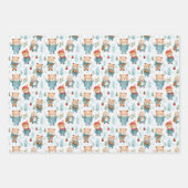 Bears Kariert Rustikales Winterweihnachtsmuster Geschenkpapier Set (Vorderseite)