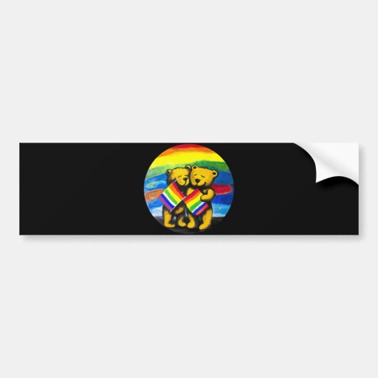 Bears Liebe LGBT-Regenbogenflagge Autoaufkleber (Vorne)