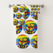 Bears Liebe LGBT-Regenbogenflagge Badhandtuch Set (Insitu)
