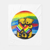 Bears Liebe LGBT-Regenbogenflagge Fleecedecke (Vorderseite)