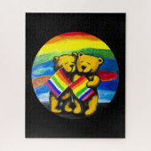 Bears Liebe LGBT-Regenbogenflagge Puzzle (Vertikal)