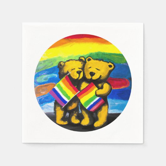 Bears Liebe LGBT-Regenbogenflagge Serviette (Vorderseite)