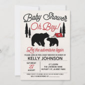 Bears Lumberjack Baby Dusche Einladung (Vorderseite)