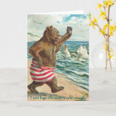 Bears Morning Swim Karte (Gelbe Blume)