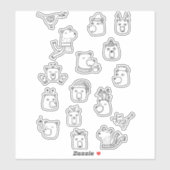 Bears Niedlich Winter Holidays Art Aufkleber (Blatt)