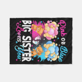 Bears Nk Or Blue Big Sister Loves You Gender Revea Fleecedecke (Vorderseite (Horizontal))