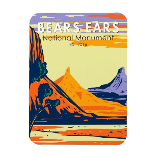 Bears Oars National Monument Utah Retro Magnet (Vertikal)