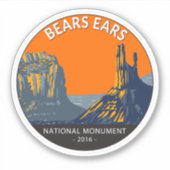 Bears Oars Nationaldenkmal Utah Vintag Aufkleber (Vorderseite)