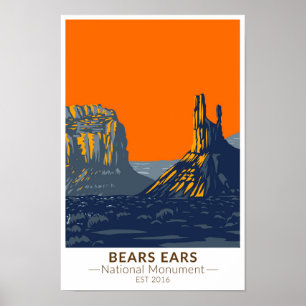 Bears Oars Nationaldenkmal Utah Vintag Poster