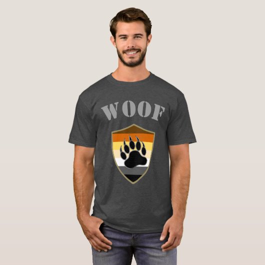 Bears Pride Fahne Bärenpaw Woof T-Shirt (Vorne ganz)