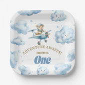 Bear's Skyward Soiree: Erste Geburtstagspulte Pappteller (Vorderseite)