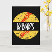 Bears Softball Team Maskottchen Schulgeist Spielta Karte (Gelbe Blume)